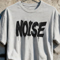 Noise Graffiti Typography Unisex Tee, Streetwear Urban Style Black Paint Shirt