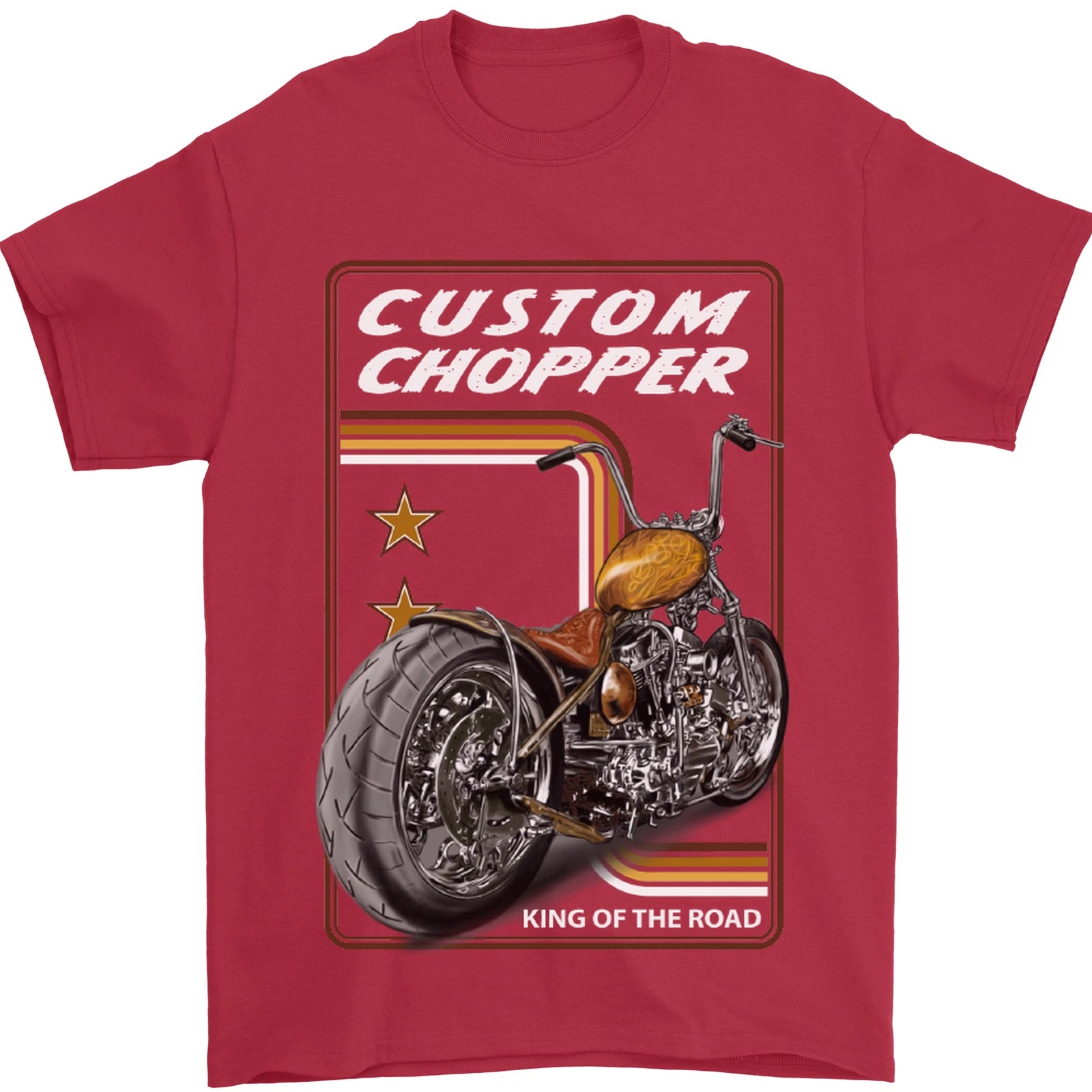 Biker Custom Chopper Motorbike Motorcycle Mens T-Shirt 100% Cotton