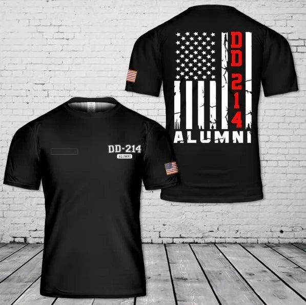 Custom Name DD-214 Alumni T-Shirt 3D