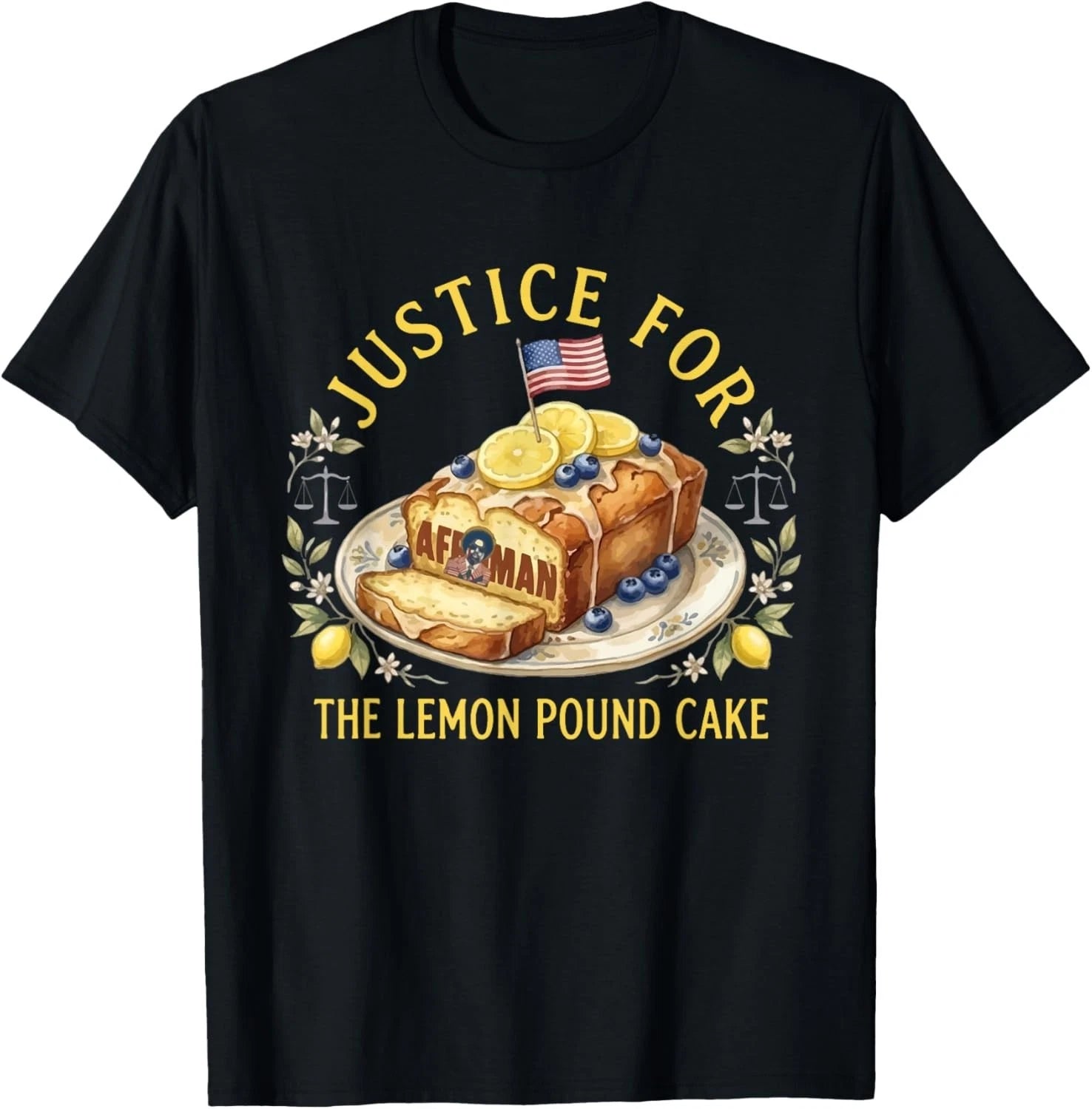 Funny Justice for Lemon Pound Cake Afroman US Flag Trendy Gift Unisex T-Shirt
