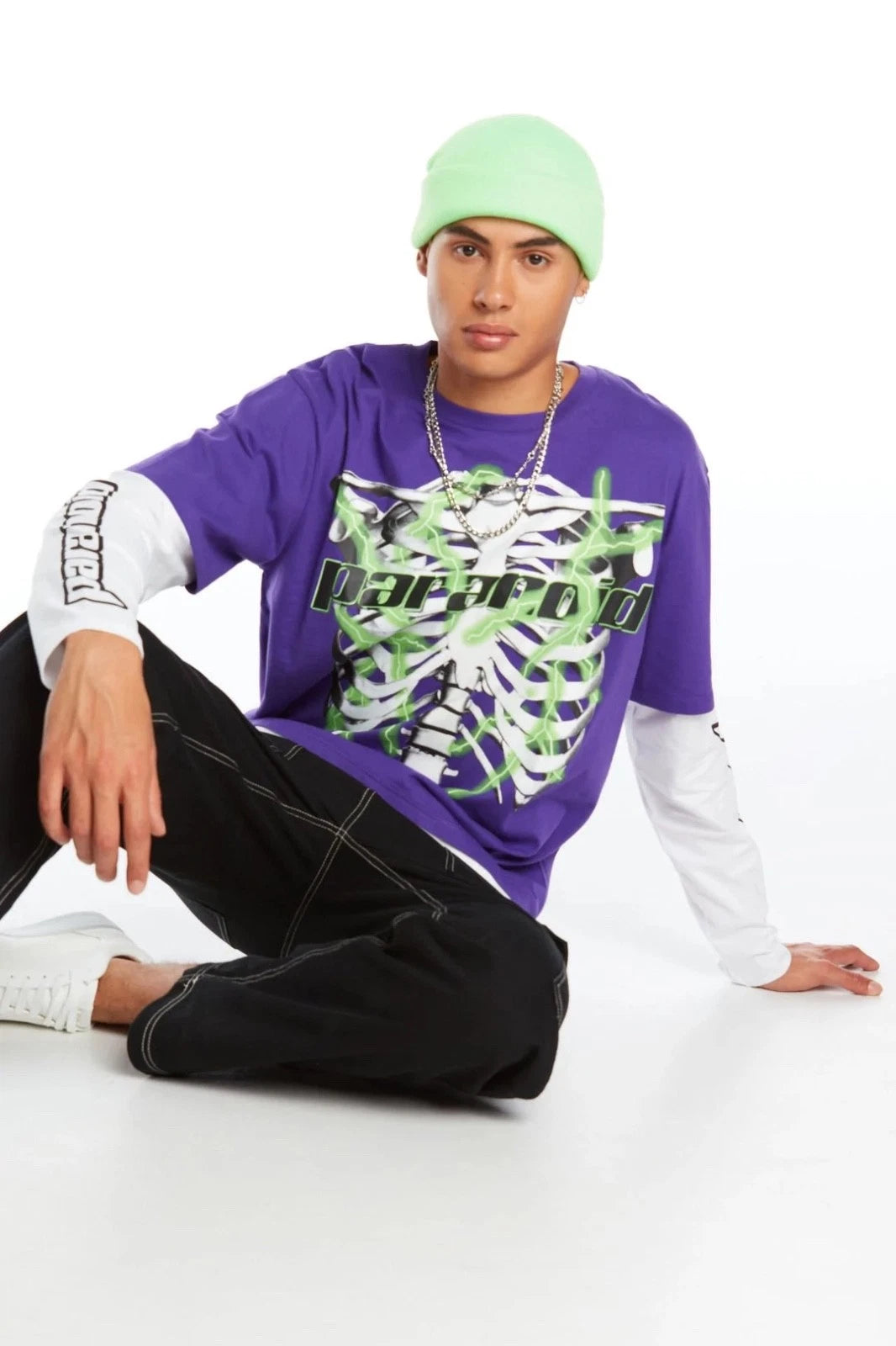 Japan Vibe Streetwear Amazing Double Layer Longsleeve Paranoid Relaxed Fit M