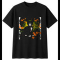 Botanical Kitten with Flowers Cat Cute Mens T-Shirt Black 100% Cotton Kawaii