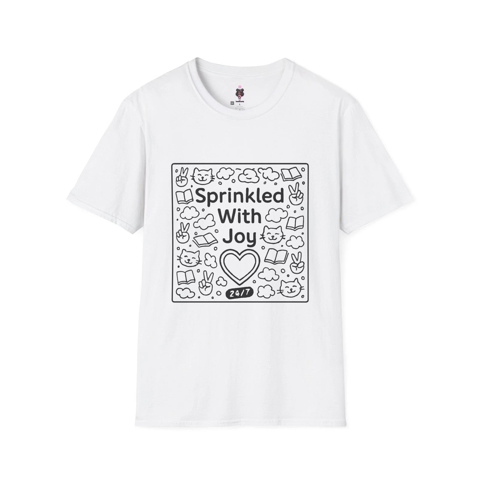 Joyful Doodle T-Shirt - Unisex Softstyle Tee, Cute Graphic Shirt