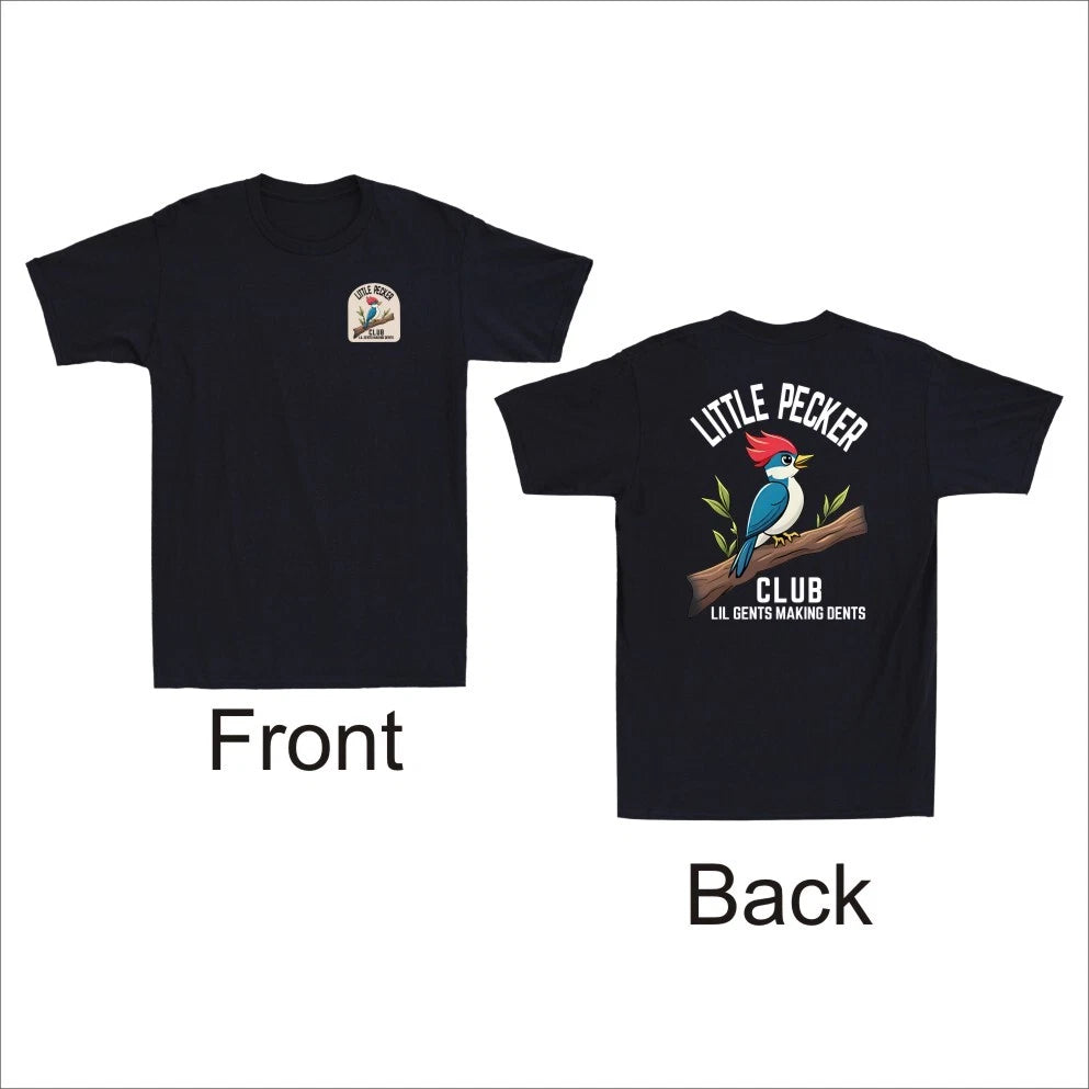 Little Pecker Club Lil Gents Making Dents Funny Birds Adult Humor Men's T-Shirt