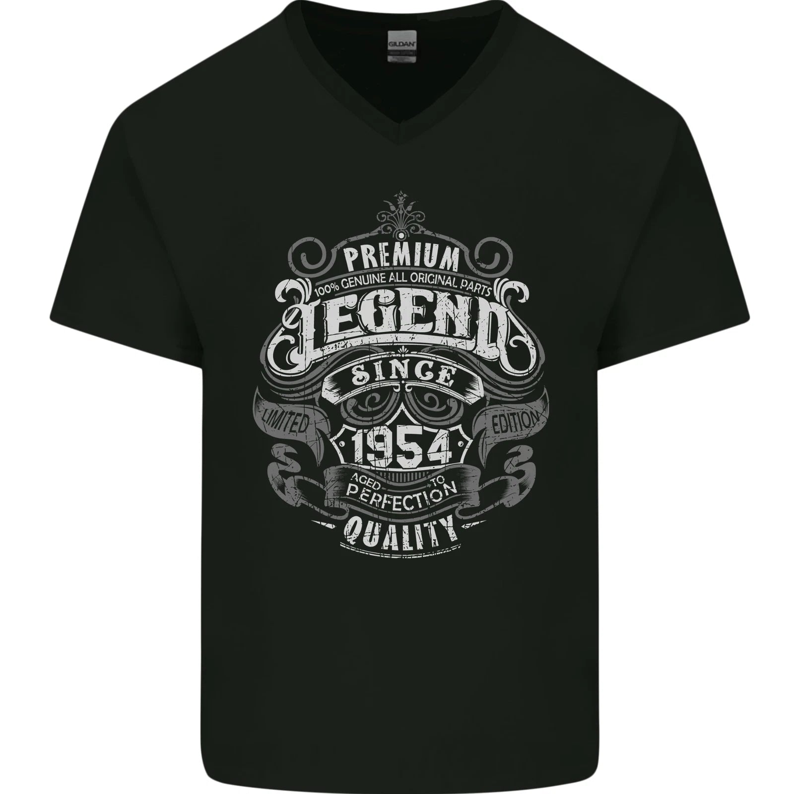 Premium Legend 72nd Birthday 1954 Mens V-Neck Cotton T-Shirt