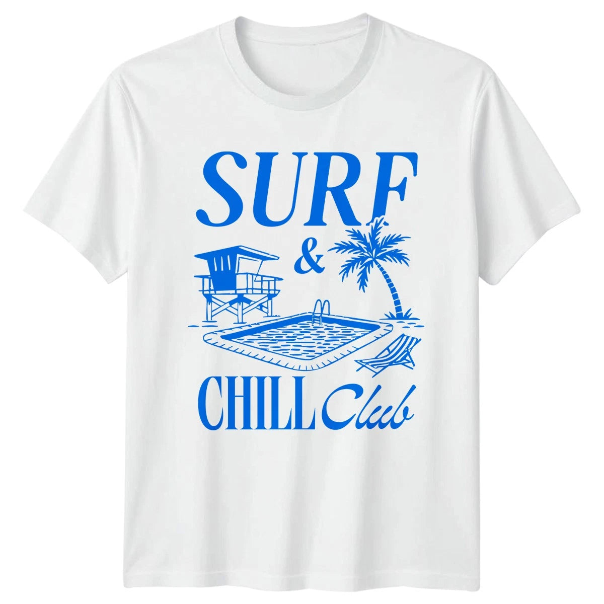 Surf & Chill Club Beach Life Summer Mens T-Shirt Womens Graphic Tee