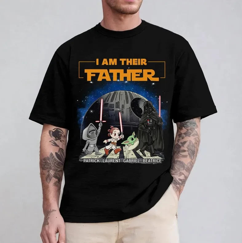 Personalized l am Thelr Father Custom Kids Names Gift for Dad S-5XL