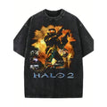 Halo 2 Xbox Vintage Acid Wash T-Shirt Oversized Unisex Streetwear Graphic Top