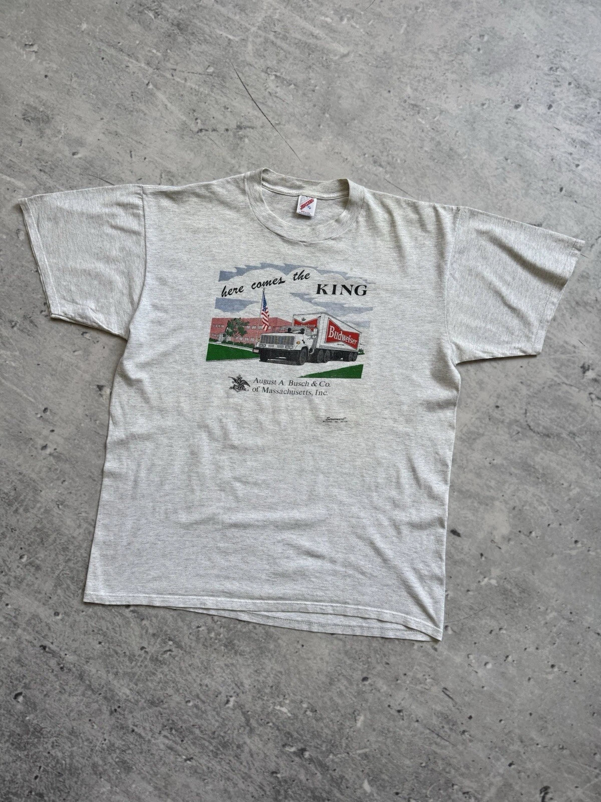 Vintage 80-90s Retro Tee Jerzees USA Screenart Big Car King Size XL