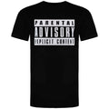 Parental Advisory Logo Short Sleeve Crew Neck Mens Black T-Shirt TMMTS016BLK