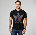 New Fashion Rhinestones Bear Short Sleeve Luxury Men Black White T-Shirt