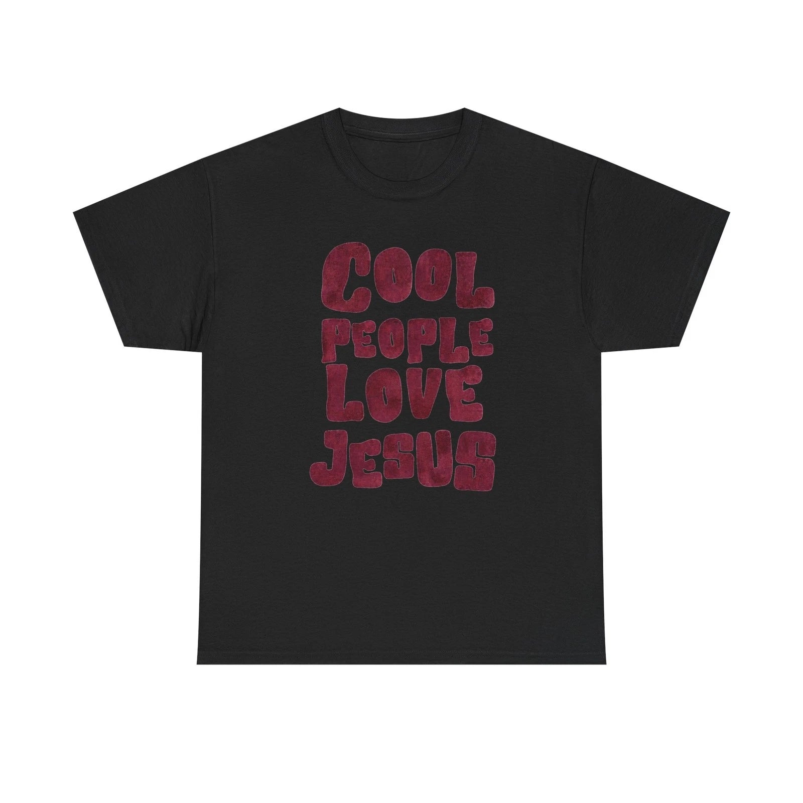 Cool People Love Jesus Graphic T Shirt Regular Men's Heavy Cotton Tee