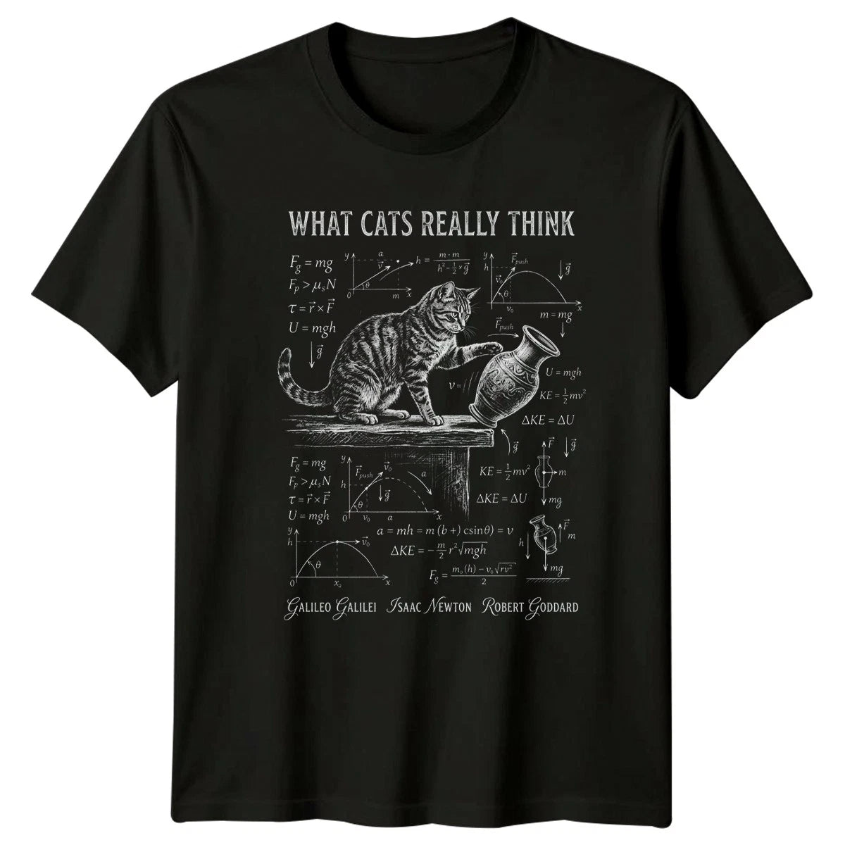 What Cats Really Think T-Shirt Physics Science Cats Gift For Him And Her