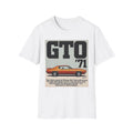 Classic Muscle Car GTO ‘71 Vintage Ad Style Graphic Shirt Retro Performance Tee