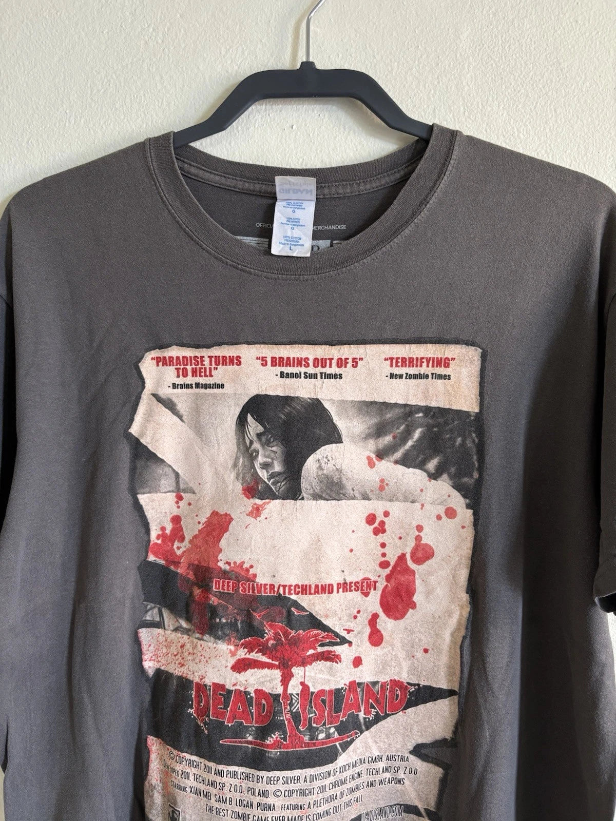 Vintage Dead Island Video Game Promo Large Grey T-Shirt Playstation Xbox