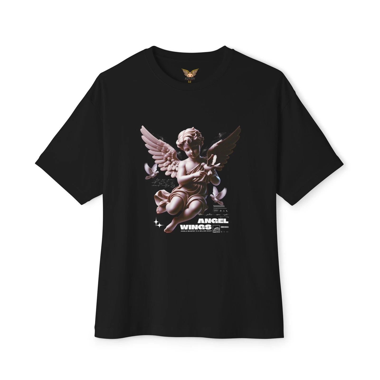 Angel Wings Graphic Tee, Oversized T-Shirt