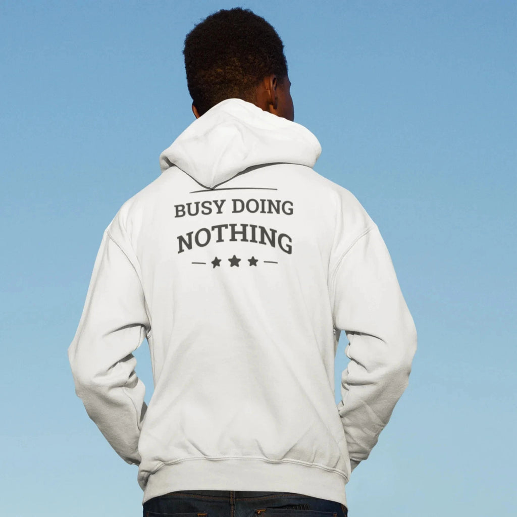Men’s Back Print Text Classic Fit Hooded Sweatshirt | Stylish Pullover Hoodie