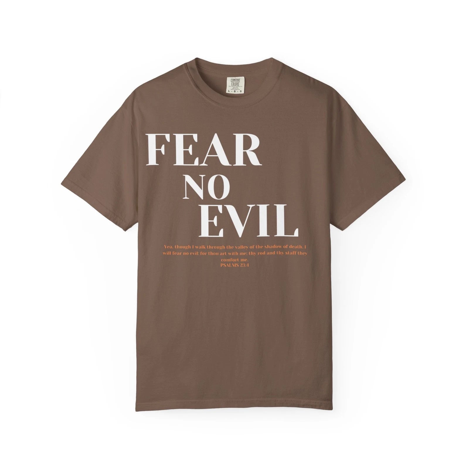 Fear No Evil Shirt Christian Shirts for Men Psalm 23:4 Bible Verse T Shirt