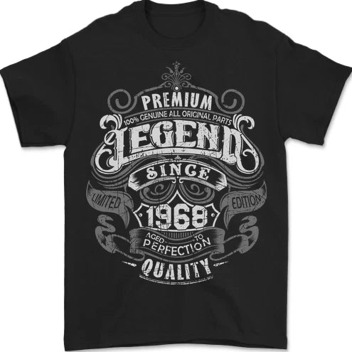 Premium Legend 58th Birthday 1968 Mens T-Shirt 100% Cotton