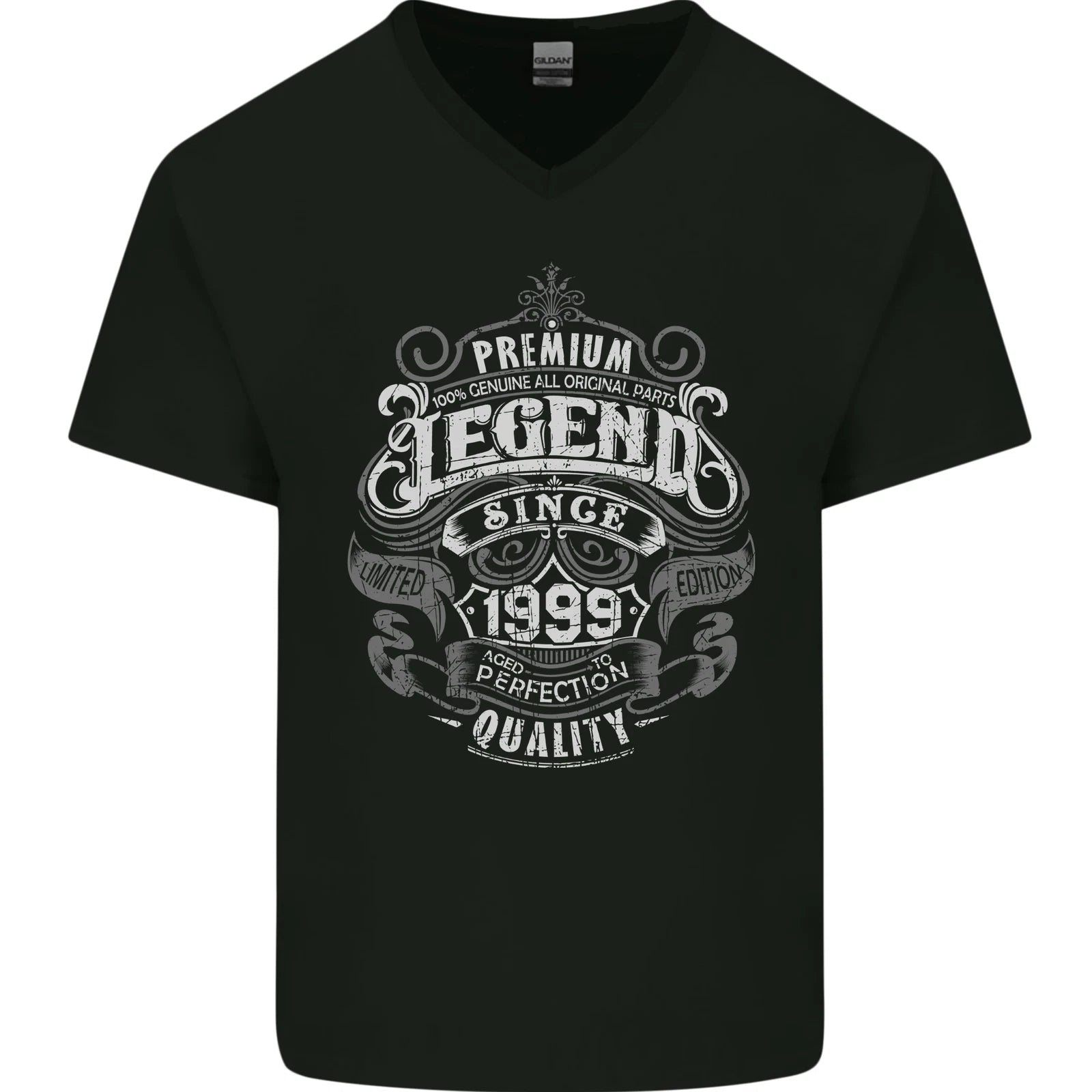 Premium Legend 27th Birthday 1999 Mens V-Neck Cotton T-Shirt