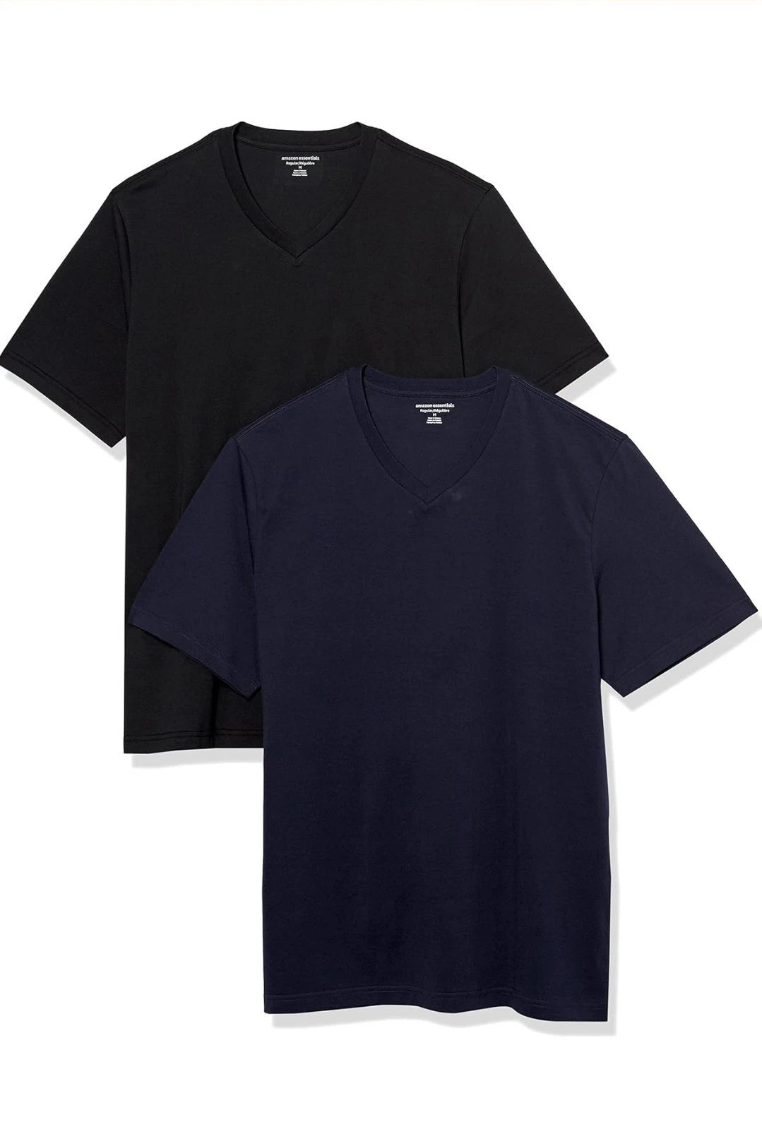 Men's Short-Sleeve V-Neck T-Shirts Regular Fitt Size XXL Black/navy Back Of 2