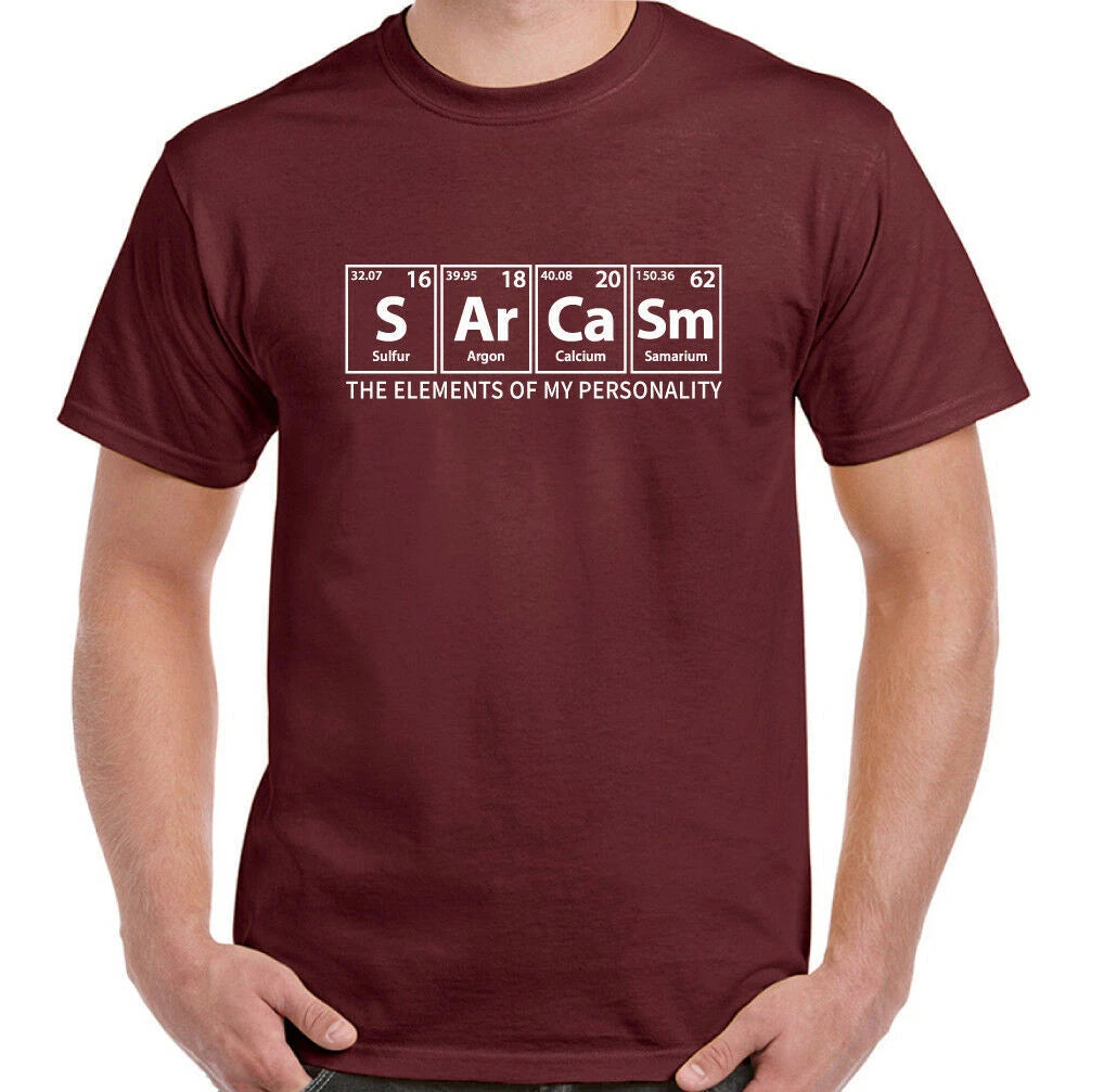 Sarcasm T-Shirt Mens Funny Slogan The Elements Of My Personality Sarcastic Joke