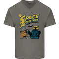 Space Adventure Astronaut Mens V-Neck Cotton T-Shirt