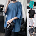 Round Neckline Men's Oversized Tee Casual Short Sleeve Breathable Fabric