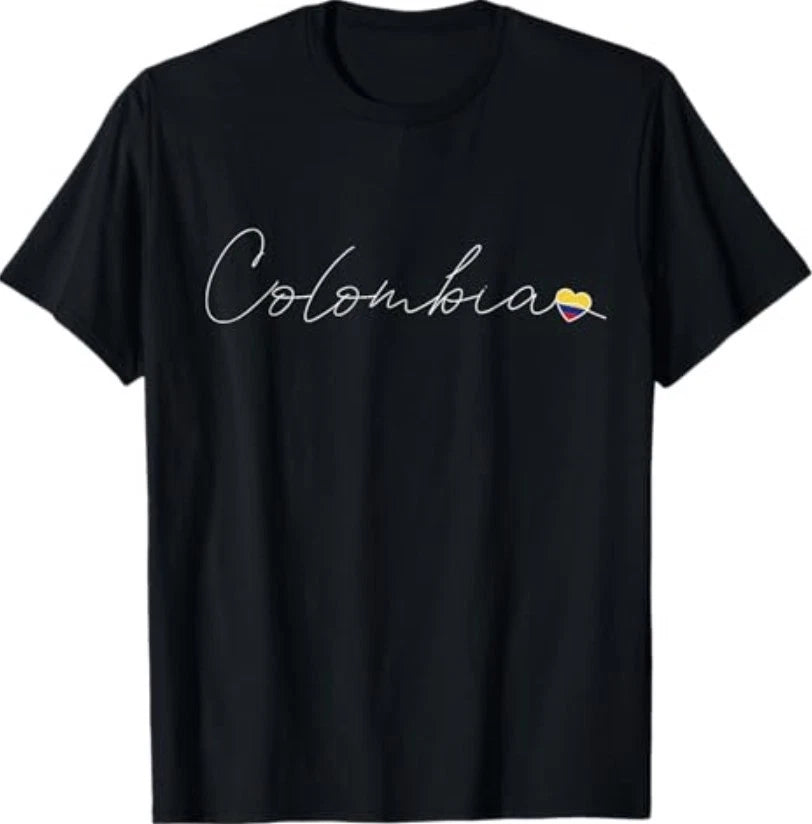 Colombia Simple Love Colombian Flag Heart on Colombia T-Shirt