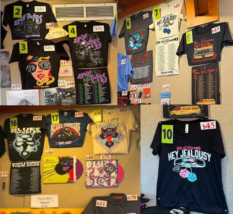 HOT Blues Traveler Gin Blossoms 2026 Tour with Spin Doctors merch reprint