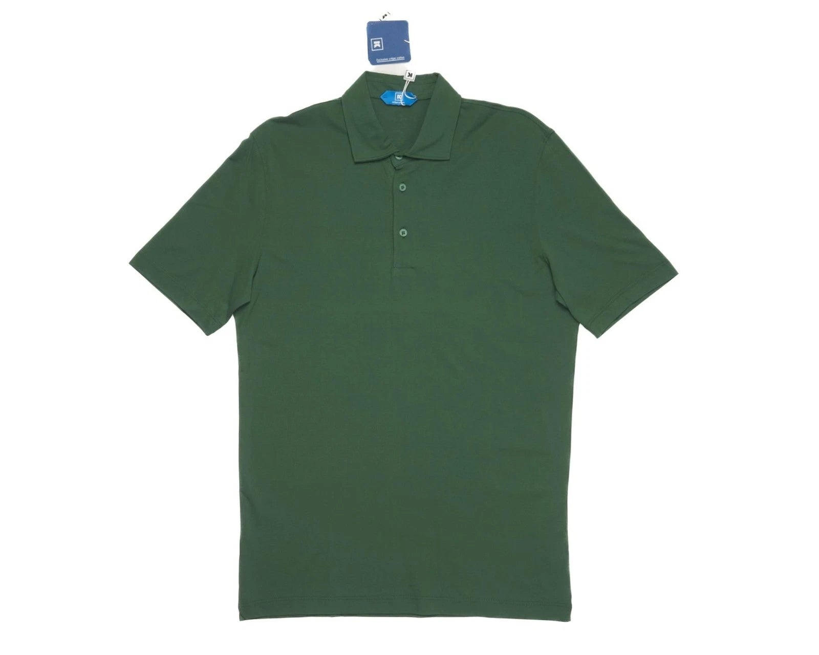 Kired by Kiton $395 NWT Green Slim Fit Polo Shirt Crepe Cotton XL (54 IT)