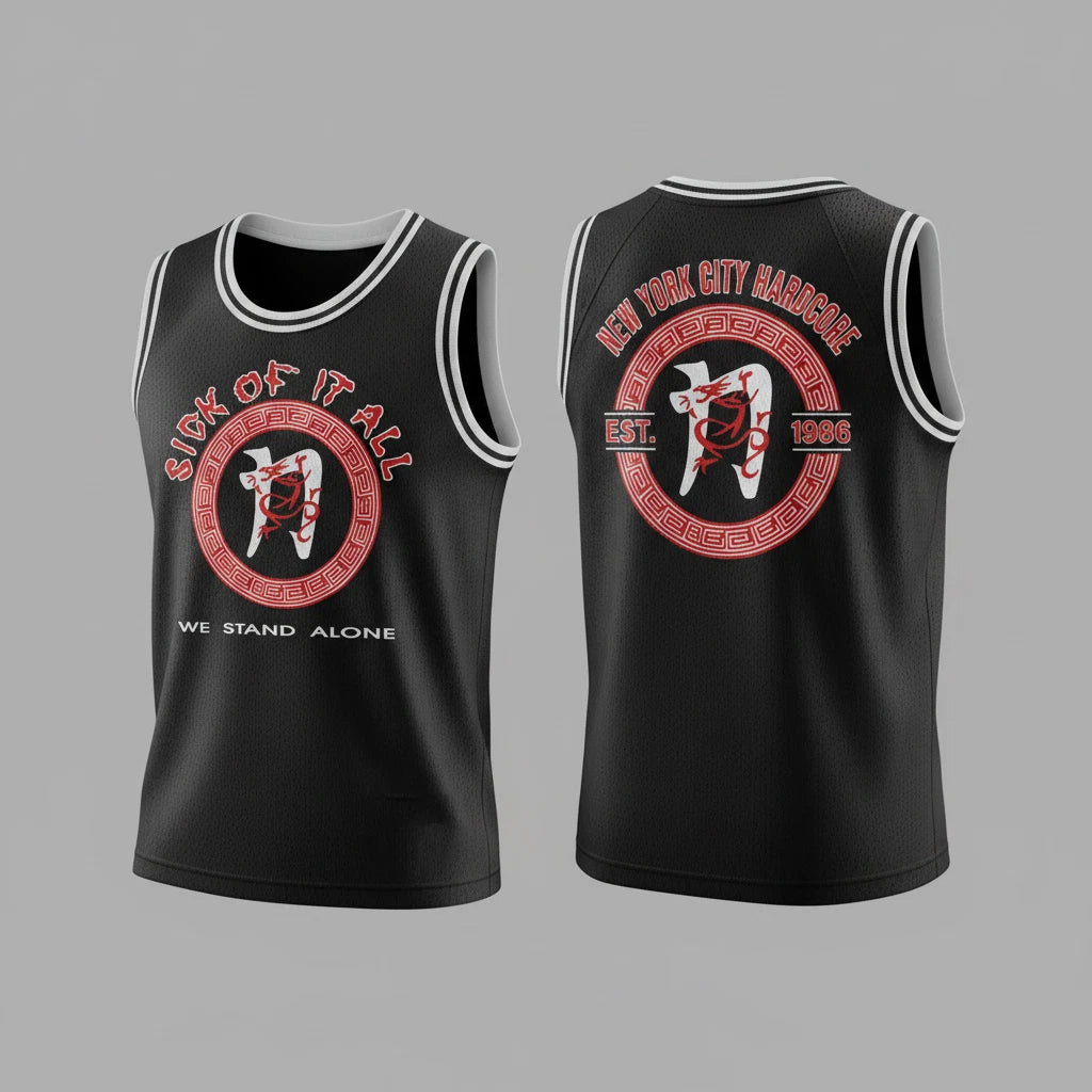 Hot Men Sick of It All Basketball Jersey Black Sizes S-5XL 3D AOP LA655