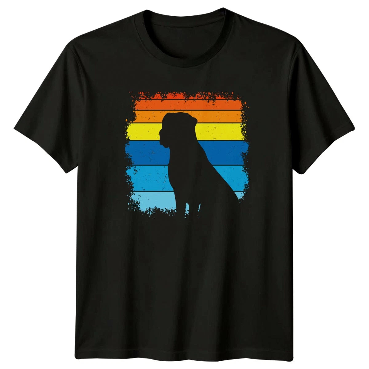 Vintage Boxer Dog Sunset Retro T-Shirt Boxer Owner Dogs Birthday