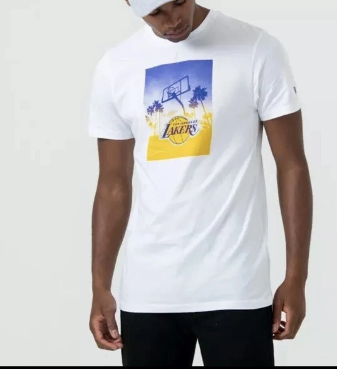 New Era T-shirt Los Angeles Lakers Photo Print Shirt White New