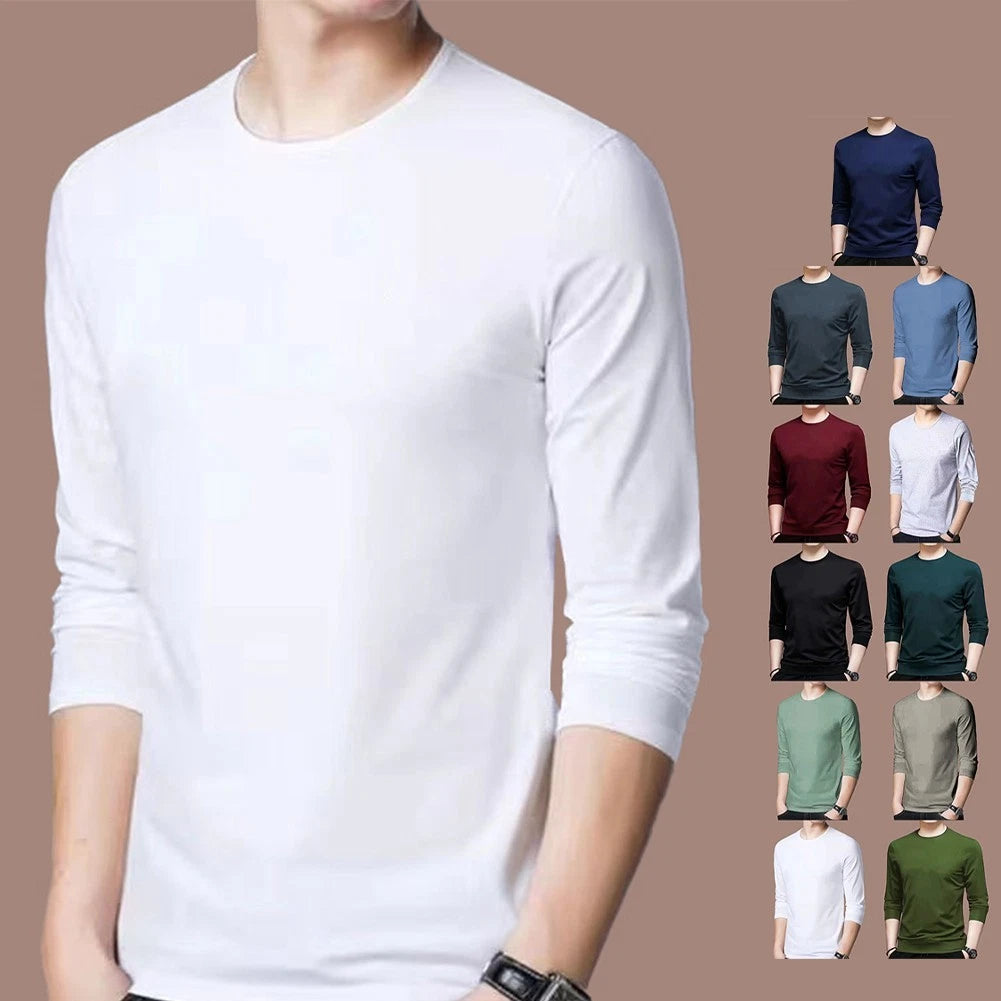 Dark Green Men's Slim Fit Muscle Activewear Long Sleeve Tshirt Undershirt Top