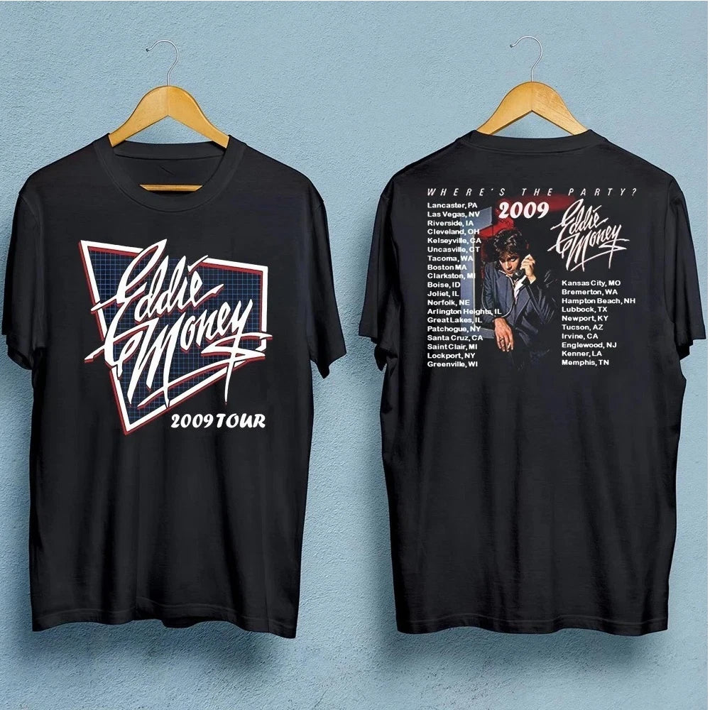 NEW Eddie Money double-sided T-shirt Black unisex All Sizes