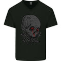 Crying Blood Skull Mens V-Neck Cotton T-Shirt