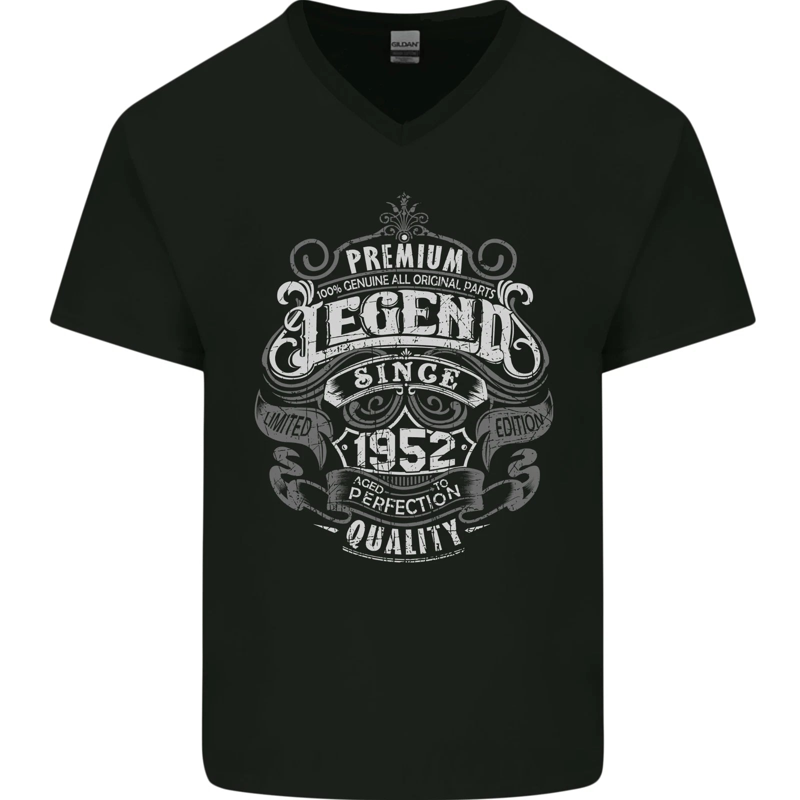 Premium Legend 74th Birthday 1952 Mens V-Neck Cotton T-Shirt