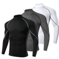 Compression T-Shirt Men’s Long Sleeve Quick Dry Gym Training Running Sports Top
