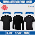 3 PACK Uneek Classic Short Sleeve Plain T Shirt Workwear Bundle Polo Sweatshirt