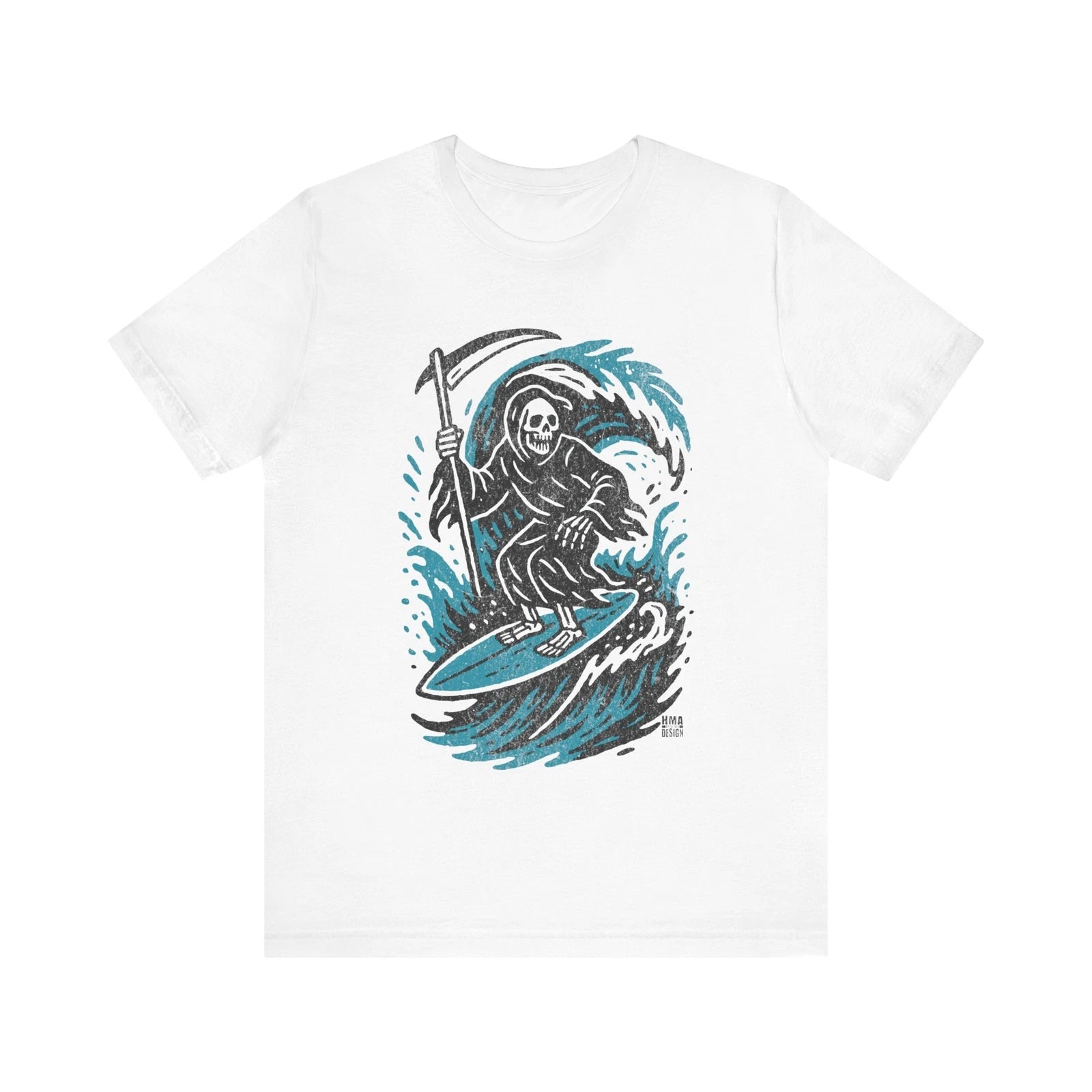 Surfing Grim Reaper Tee, Unisex T-Shirt, Streetwear, Beach Vibe, Summer Apparel