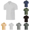 Men's Regular Length Polyester T-Shirt for Fitness V-Neck Short Sleeve