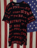 DSTRxBT Mens T-Shirt XL Black All Over Lettering Print Streetwear NWT NEW