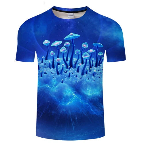 Mushroom Streetwear Casual Women Men T-Shirt 3D Print Short Sleeve Tee Tops