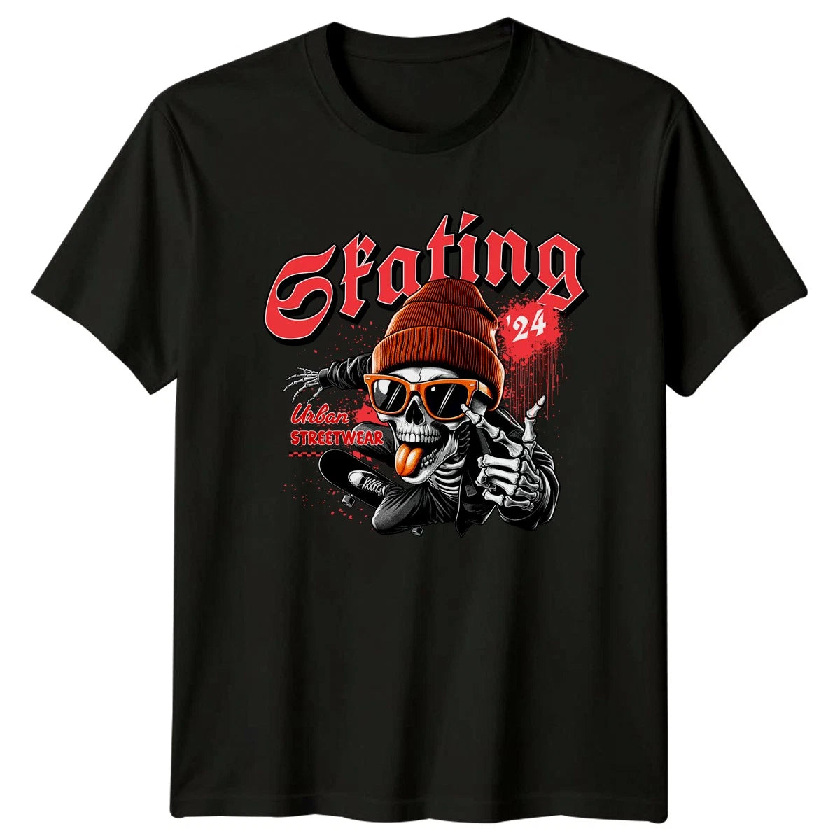 Skating 24 Urban Streetwear T-Shirt Streetwear Skating Birthday Gift For Him