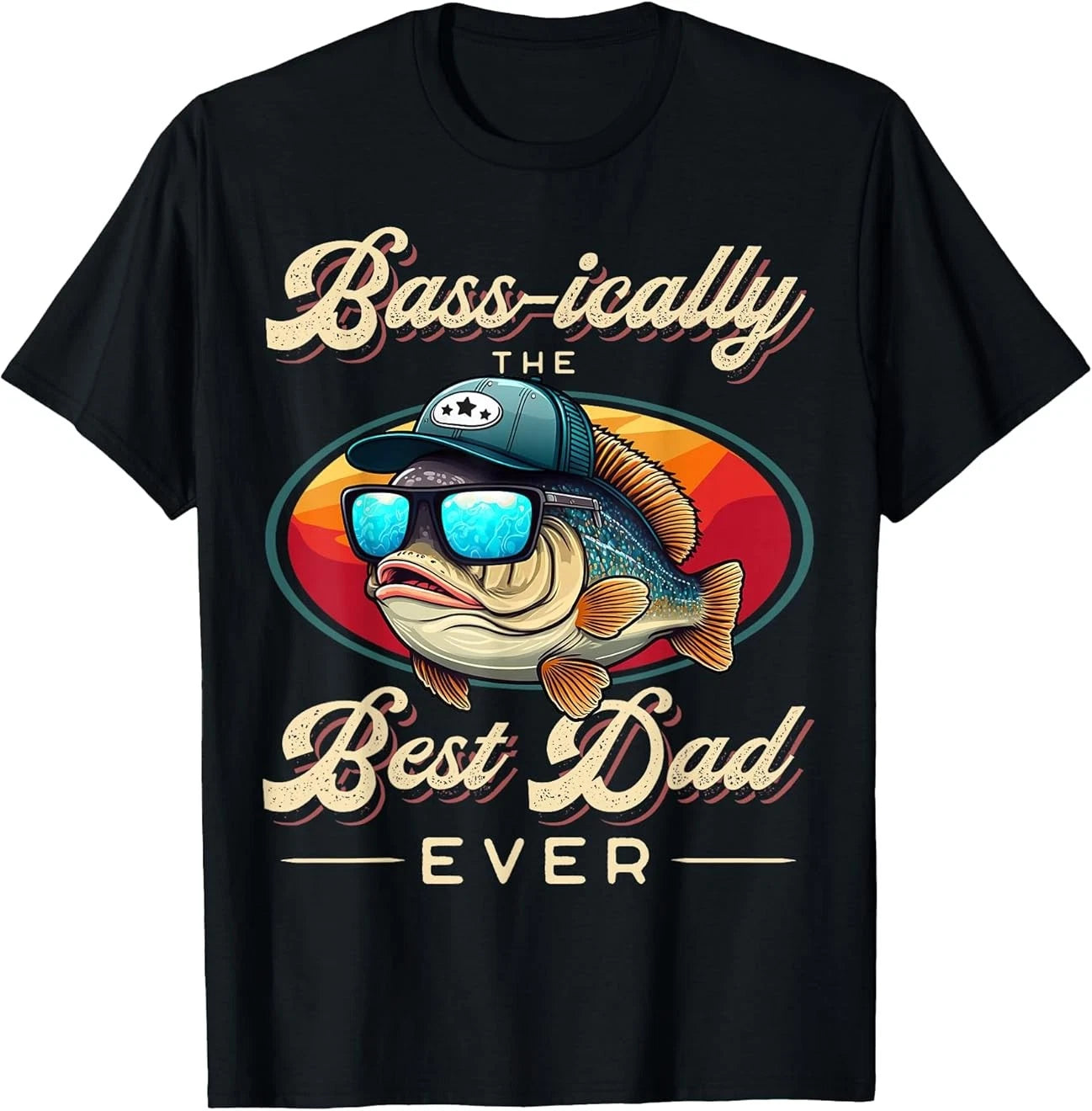 Funny Fishing Father's Day - Dad Fisherman Birthday Graphic T-Shirt Size