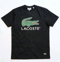 Lacoste Men's Signature Print Regular Fit Cotton Jersey T-Shirt Black