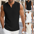Men's Sleeveless V Neck Tank Top Solid Color Casual Fitness Vest L-4XL