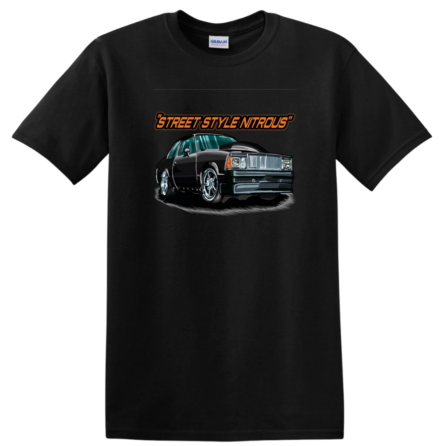 Street Style Nitrous Car T Shirt Cool Black Ride Graphic Tee Gift for Him