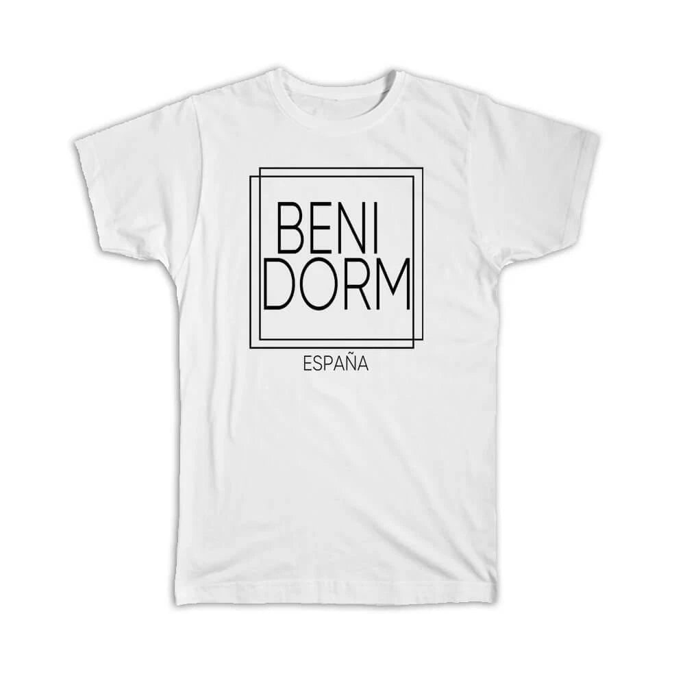 Gift T-Shirt : BENIDORM Spain Square Modern Minimalist Font